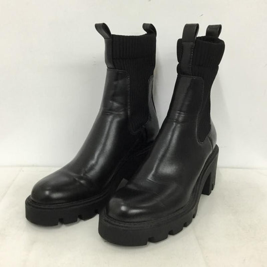 ザラ ZARA ブーツ ショートブーツ ヒール 39 無地 黒 / ブラック / black レディース USED 古着 中古 10156955