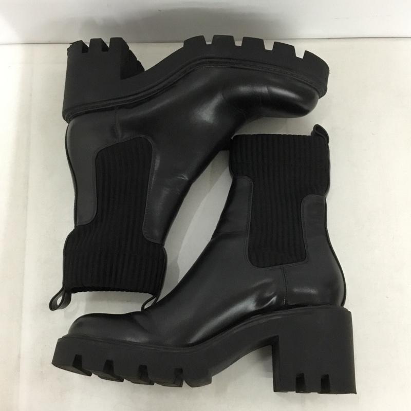 ザラ ZARA ブーツ ショートブーツ ヒール 39 無地 黒 / ブラック / black レディース USED 古着 中古 10156955