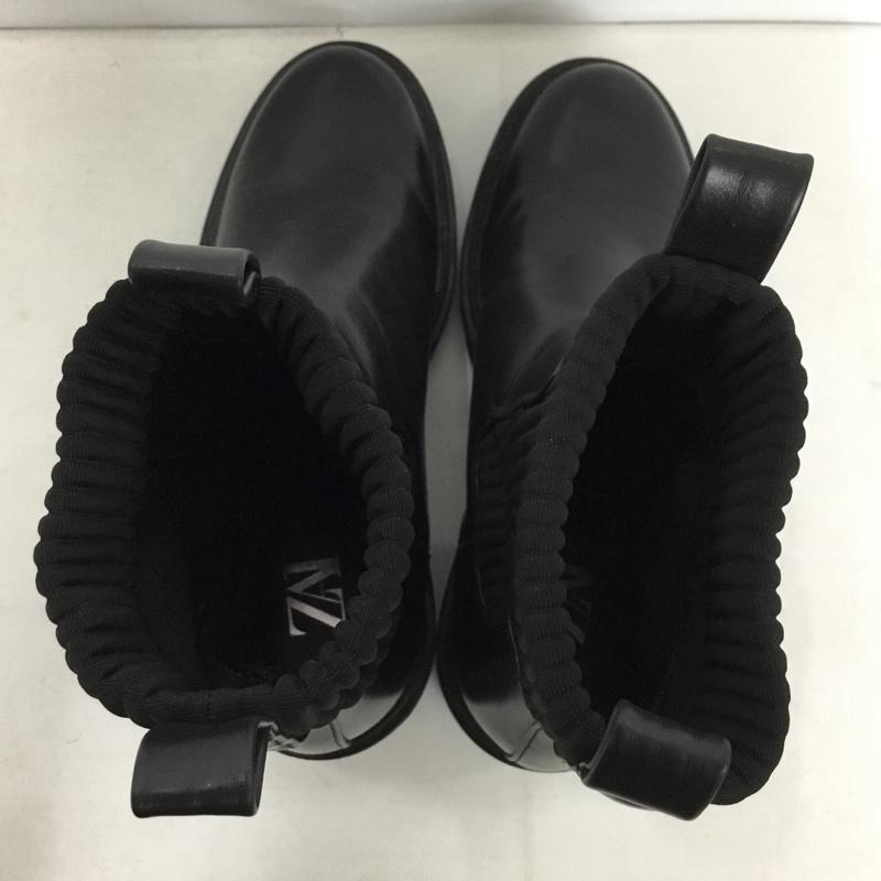 ザラ ZARA ブーツ ショートブーツ ヒール 39 無地 黒 / ブラック / black レディース USED 古着 中古 10156955