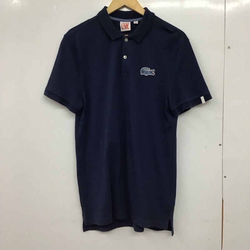 ラコステ ライブ LACOSTE L!VE ポロシャツ 半袖 半袖ポロシャツ カラーシャツ 半袖カットソー 4 ロゴ、文字 紺 / ネイビー / navy メンズ USED 古着 中古 10156959