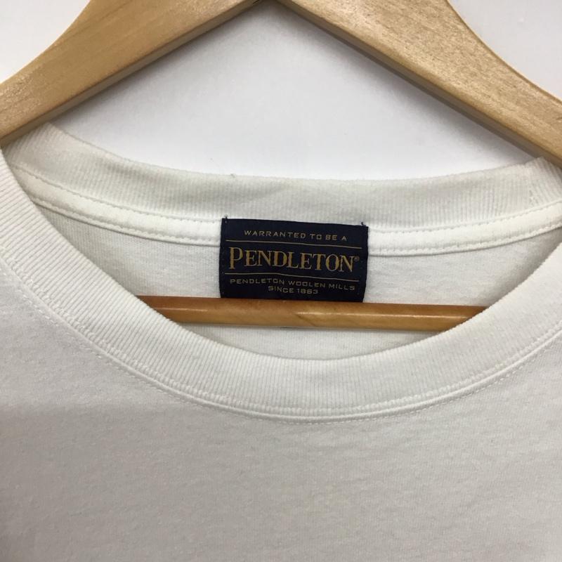 ペンドルトン PENDLETON Tシャツ 半袖 半袖カットソー プリントTシャツ クルーネックカットソー L ロゴ、文字 白 / ホワイト / white メンズ USED 古着 中古 10156964