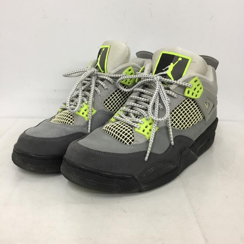 ナイキ NIKE スニーカー スニーカー CT5342-007 AIR JORDAN 4 RETRO SE 28cm 28.0cm ロゴ、文字 黒 / ブラック / black X 灰 / グレー / gray X ダークグレー / ダークグレー / X 黄緑 / イエローグリーン / メンズ USED 古着 中古 10156972