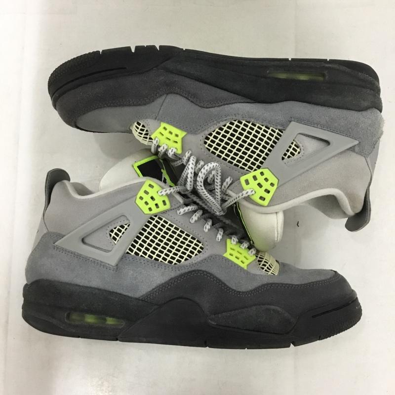 ナイキ NIKE スニーカー スニーカー CT5342-007 AIR JORDAN 4 RETRO SE 28cm 28.0cm ロゴ、文字 黒 / ブラック / black X 灰 / グレー / gray X ダークグレー / ダークグレー / X 黄緑 / イエローグリーン / メンズ USED 古着 中古 10156972