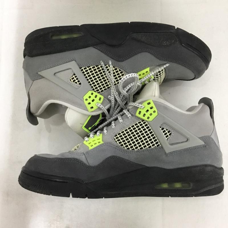 ナイキ NIKE スニーカー スニーカー CT5342-007 AIR JORDAN 4 RETRO SE 28cm 28.0cm ロゴ、文字 黒 / ブラック / black X 灰 / グレー / gray X ダークグレー / ダークグレー / X 黄緑 / イエローグリーン / メンズ USED 古着 中古 10156972