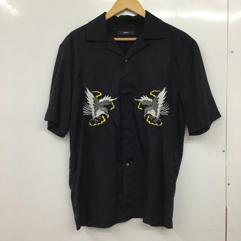 ディーゼル DIESEL シャツ、ブラウス 半袖 半袖シャツ 刺繍シャツ L 刺繍 黒 / ブラック / black メンズ USED 古着 中古 10156977