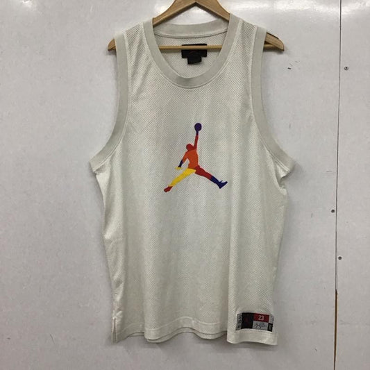 エアジョーダン AIR JORDAN タンクトップ タンクトップ タンクトップ ノースリーブカットソー クルーネック スポーツウェア L ロゴ、文字 白 / ホワイト / white メンズ USED 古着 中古 10156978