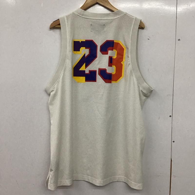 エアジョーダン AIR JORDAN タンクトップ タンクトップ タンクトップ ノースリーブカットソー クルーネック スポーツウェア L ロゴ、文字 白 / ホワイト / white メンズ USED 古着 中古 10156978