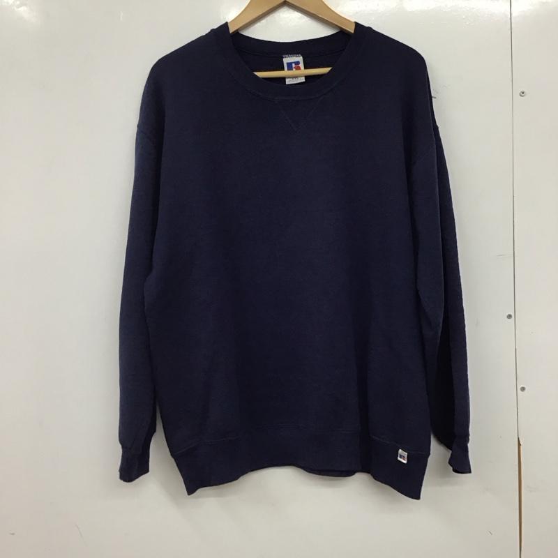 ラッセル RUSSELL トレーナー 長袖 長袖トレーナー スウェット クルーネック プルオーバー XXL 無地 紺 / ネイビー / navy メンズ USED 古着 中古 10156980