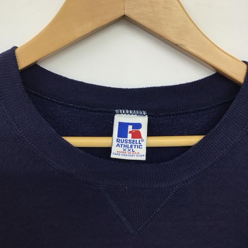 ラッセル RUSSELL トレーナー 長袖 長袖トレーナー スウェット クルーネック プルオーバー XXL 無地 紺 / ネイビー / navy メンズ USED 古着 中古 10156980