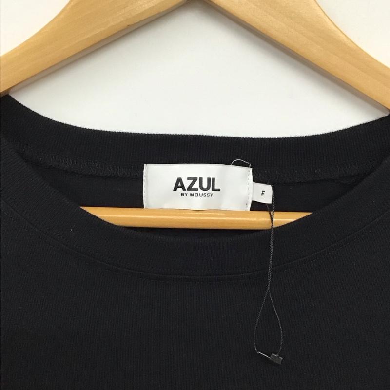 アズールバイマウジー AZUL BY MOUSSY Tシャツ 半袖 半袖カットソー プリントTシャツ クルーネックカットソー FREE プリント 黒 / ブラック / black レディース USED 古着 中古 10156989