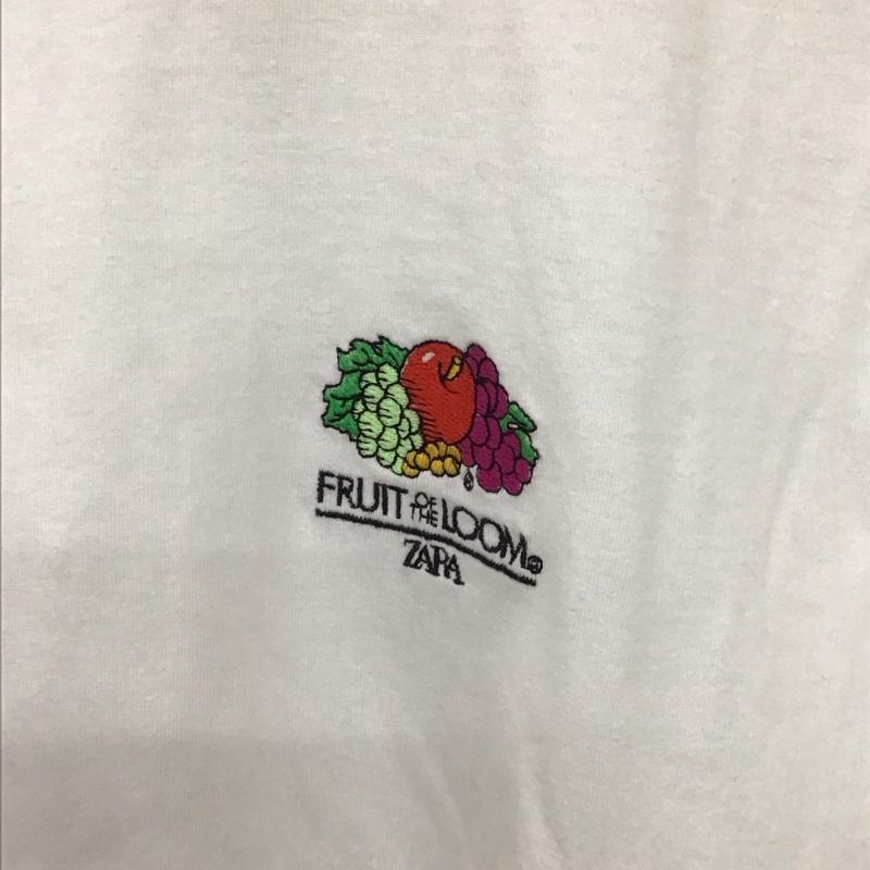 ザラ ZARA Tシャツ 半袖 半袖カットソー プリントTシャツ クルーネックカットソー M ロゴ、文字 白 / ホワイト / white レディース USED 古着 中古 10156992