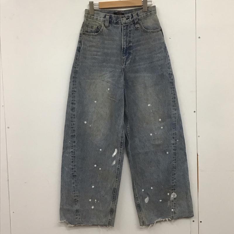 ジーナシス JEANASIS パンツ デニム、ジーンズ デニムパンツ ワイドパンツ カジュアルパンツ S ダメージ加工 インディゴ / インディゴ / Indigo レディース USED 古着 中古 10156993