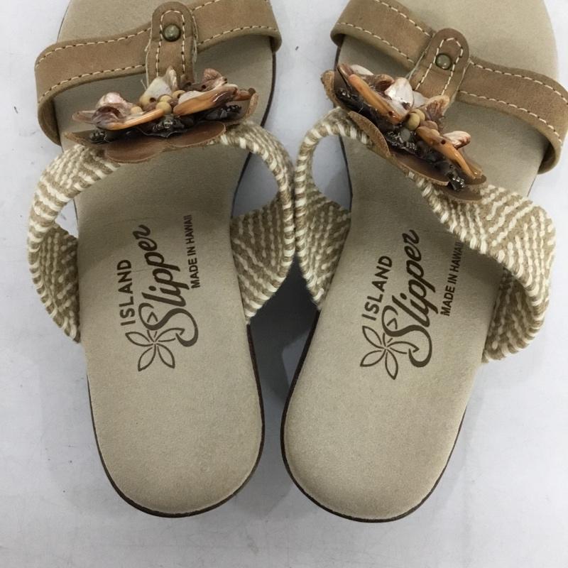 アイランドスリッパ ISLAND SLIPPER サンダル サンダル 花モチーフ  ベージュ / ベージュ / beige レディース USED 古着 中古 10156994