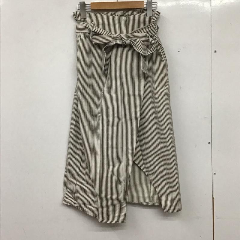 ページボーイ PAGEBOY スカート ロングスカート ロングスカート 巻きスカート FREE ストライプ アイボリー / アイボリー / X 黒 / ブラック / black レディース USED 古着 中古 10156995