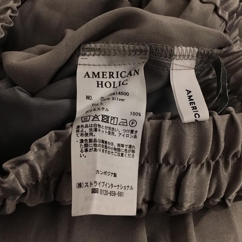 アメリカンホリック AMERICAN HOLIC パンツ ワークパンツ、ペインターパンツ ワイドパンツ カジュアルパンツ ワークパンツ L 無地 銀 / シルバー / silver color レディース USED 古着 中古 10157003