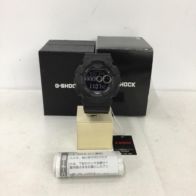 ジーショック G-SHOCK 腕時計 デジタル GD-100 LEDバックライト 箱有 ロゴ、文字 黒 / ブラック / black メンズ USED 古着 中古 10157004