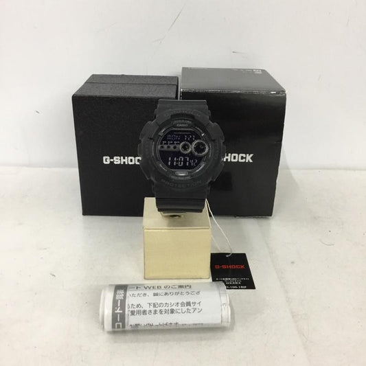 ジーショック G-SHOCK 腕時計 デジタル GD-100 LEDバックライト 箱有 ロゴ、文字 黒 / ブラック / black メンズ USED 古着 中古 10157004