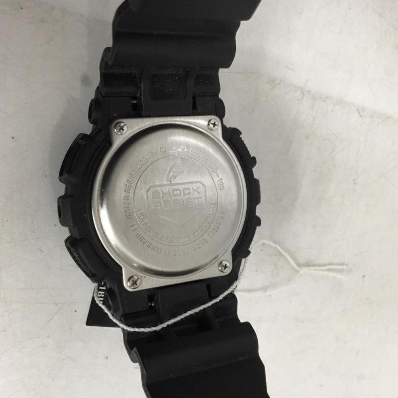 ジーショック G-SHOCK 腕時計 デジタル GD-100 LEDバックライト 箱有 ロゴ、文字 黒 / ブラック / black メンズ USED 古着 中古 10157004