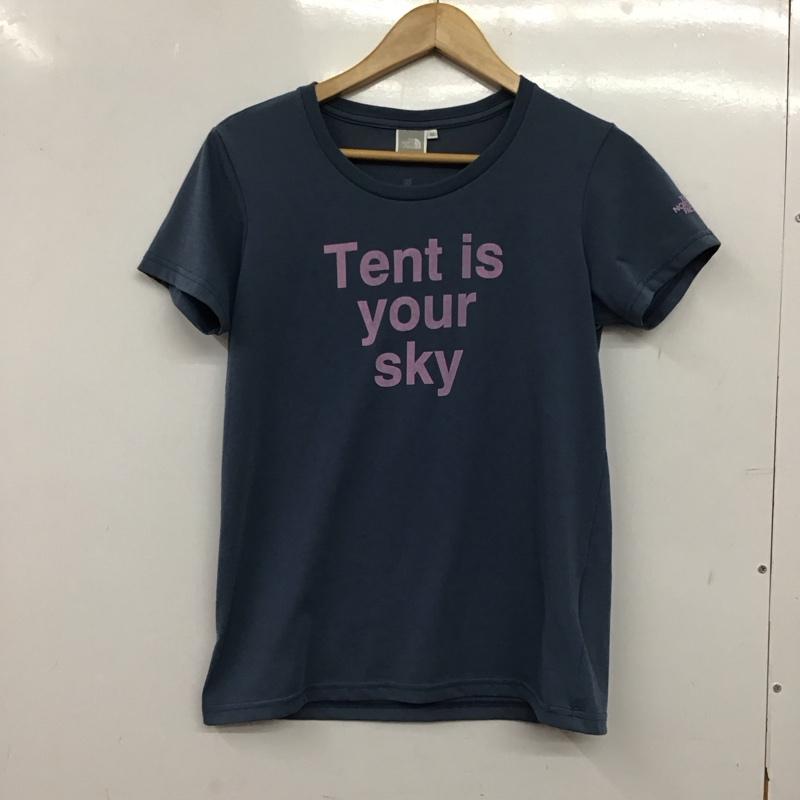 ザノースフェイス THE NORTH FACE Tシャツ 半袖 半袖カットソー プリントTシャツ クルーネックカットソー M ロゴ、文字 紺 / ネイビー / navy レディース USED 古着 中古 10157011