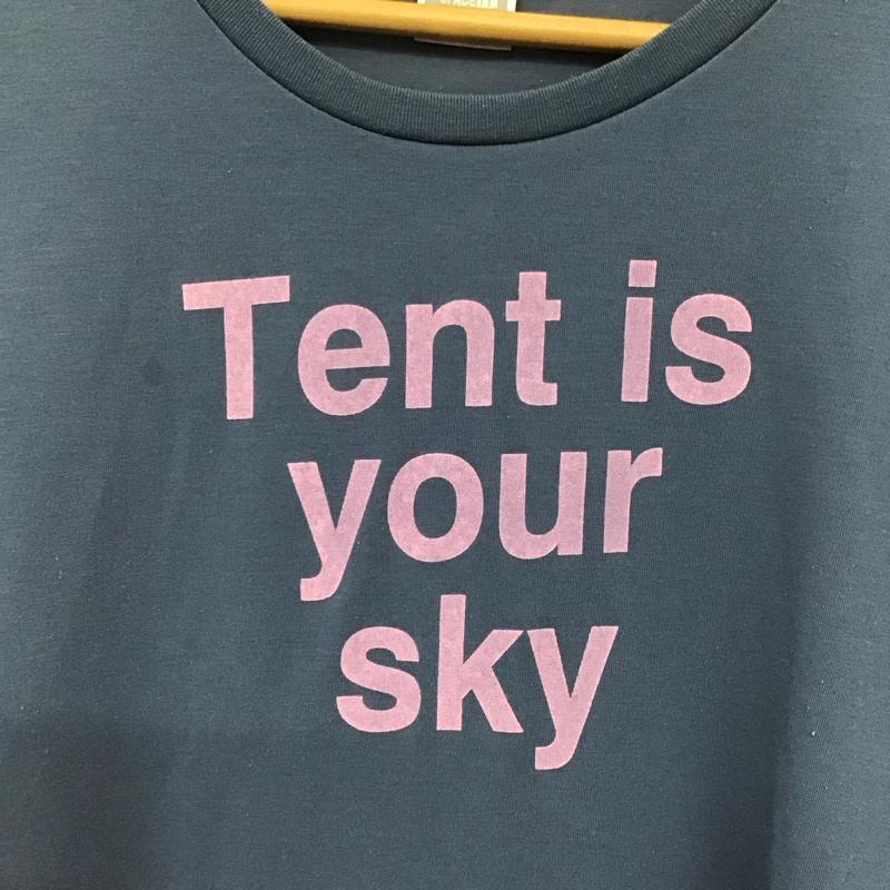 ザノースフェイス THE NORTH FACE Tシャツ 半袖 半袖カットソー プリントTシャツ クルーネックカットソー M ロゴ、文字 紺 / ネイビー / navy レディース USED 古着 中古 10157011