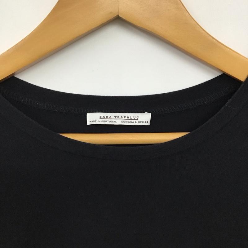 ザラ ZARA TRAFALUC Tシャツ 半袖 半袖カットソー 無地Tシャツ クルーネックカットソー L 無地 黒 / ブラック / black レディース USED 古着 中古 10157012