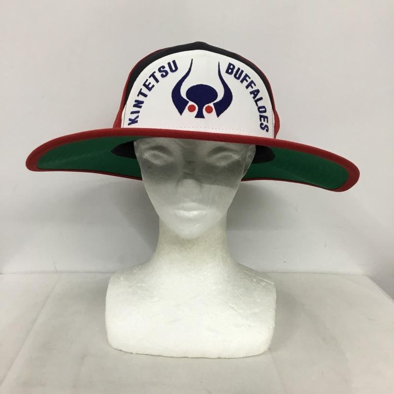 ニューエラ NEW ERA 帽子 ハット 近鉄バファローズ ロングブリムハット 岡本太郎 ロゴ、文字 赤 / レッド / red X 紺 / ネイビー / navy X 白 / ホワイト / white メンズ USED 古着 中古 10157014