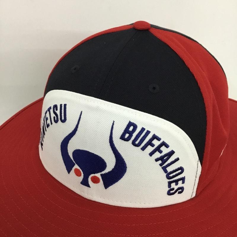 ニューエラ NEW ERA 帽子 ハット 近鉄バファローズ ロングブリムハット 岡本太郎 ロゴ、文字 赤 / レッド / red X 紺 / ネイビー / navy X 白 / ホワイト / white メンズ USED 古着 中古 10157014