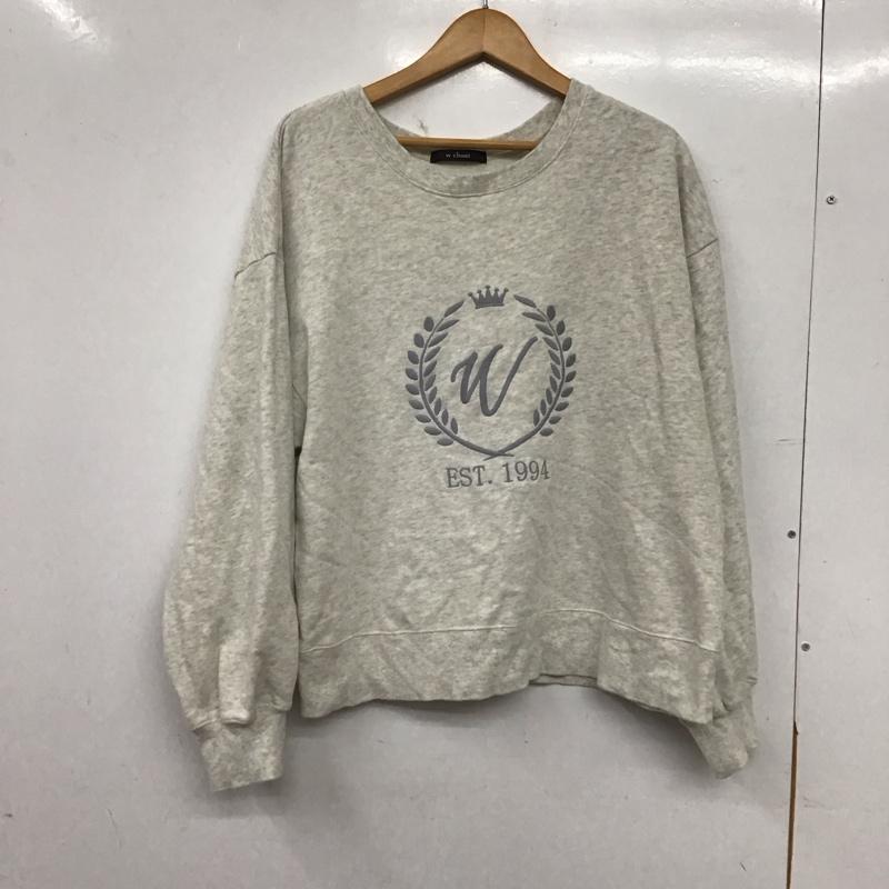 ダブルクローゼット w closet トレーナー 長袖 長袖トレーナー スウェット クルーネック プルオーバー FREE ロゴ、文字 灰 / グレー / gray レディース USED 古着 中古 10157015