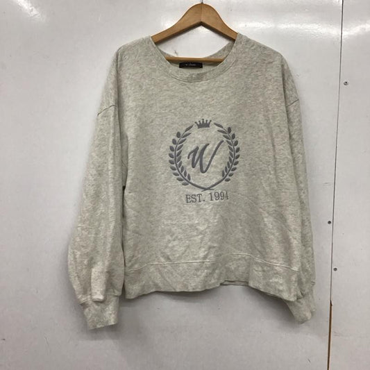 ダブルクローゼット w closet トレーナー 長袖 長袖トレーナー スウェット クルーネック プルオーバー FREE ロゴ、文字 灰 / グレー / gray レディース USED 古着 中古 10157015