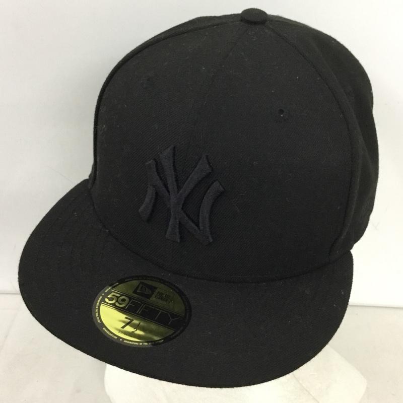 ニューエラ NEW ERA 帽子 キャップ NY 59FIFTY 59.6cm ロゴ、文字 黒 / ブラック / black メンズ USED 古着 中古 10157018