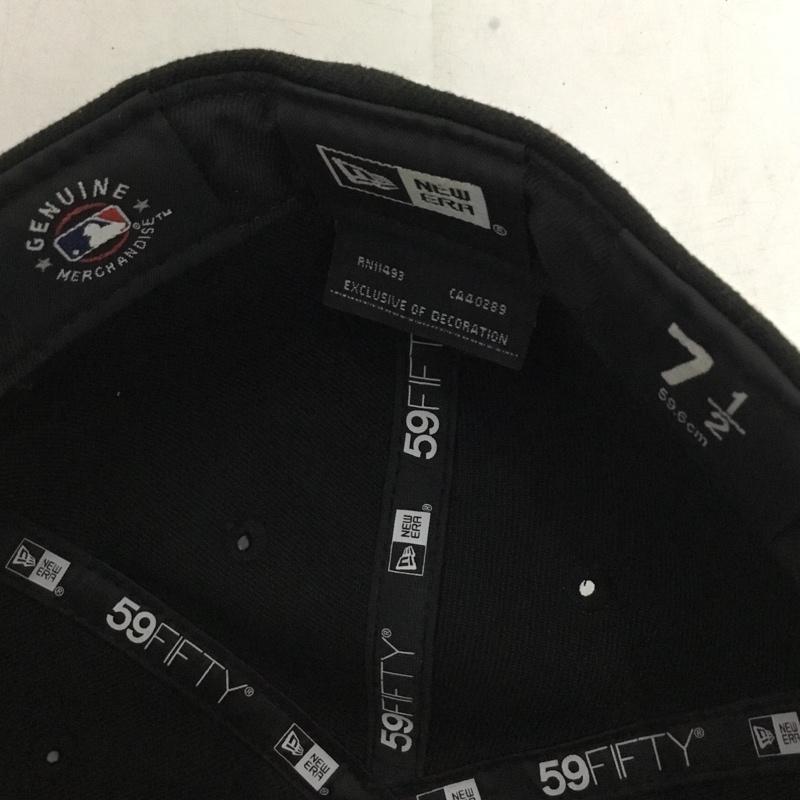 ニューエラ NEW ERA 帽子 キャップ NY 59FIFTY 59.6cm ロゴ、文字 黒 / ブラック / black メンズ USED 古着 中古 10157018