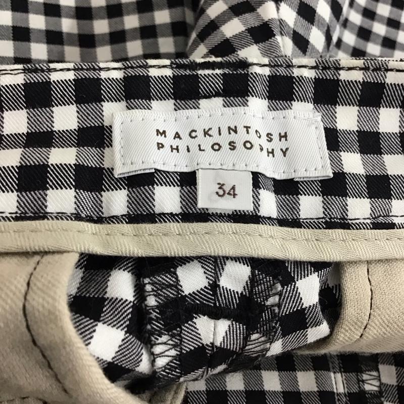 マッキントッシュフィロソフィー MACKINTOSH PHILOSOPH パンツ ショートパンツ 七分丈パンツ ショートパンツ ワイドパンツ 34インチ チェック 白 / ホワイト / white X 黒 / ブラック / black レディース USED 古着 中古 10157022