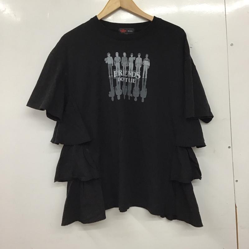ニコアンド niko and... Tシャツ 半袖 半袖カットソー プリントTシャツ クルーネックカットソー FREE プリント 黒 / ブラック / black レディース USED 古着 中古 10157026