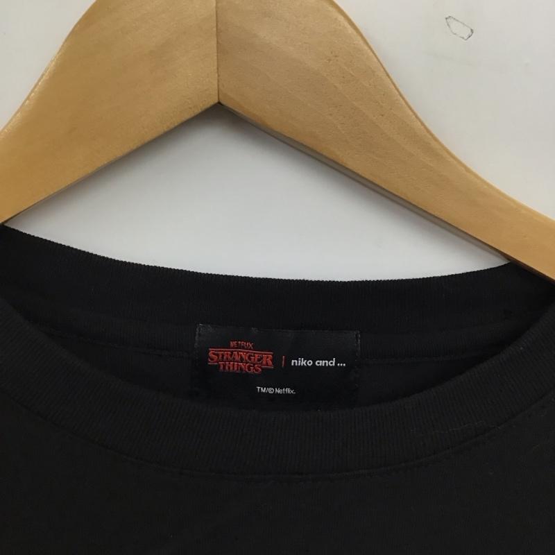 ニコアンド niko and... Tシャツ 半袖 半袖カットソー プリントTシャツ クルーネックカットソー FREE プリント 黒 / ブラック / black レディース USED 古着 中古 10157026