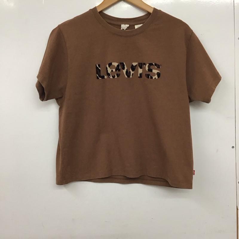 リーバイス Levi s Tシャツ 半袖 半袖カットソー プリントTシャツ クルーネックカットソー S ロゴ、文字 茶 / ブラウン / brown レディース USED 古着 中古 10157035