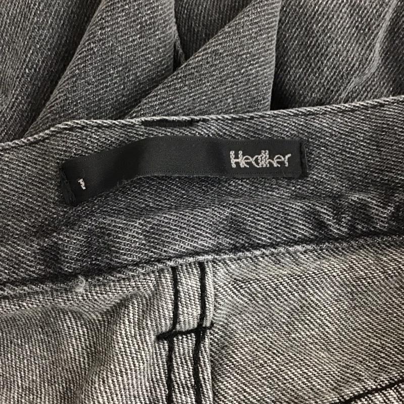 ヘザー Heather パンツ デニム、ジーンズ デニムパンツ ワイドパンツ カジュアルパンツ M ダメージ加工 ダークグレー / ダークグレー / レディース USED 古着 中古 10157039