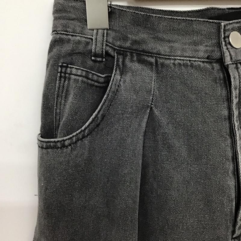 ヘザー Heather パンツ デニム、ジーンズ デニムパンツ ワイドパンツ カジュアルパンツ M ダメージ加工 ダークグレー / ダークグレー / レディース USED 古着 中古 10157039