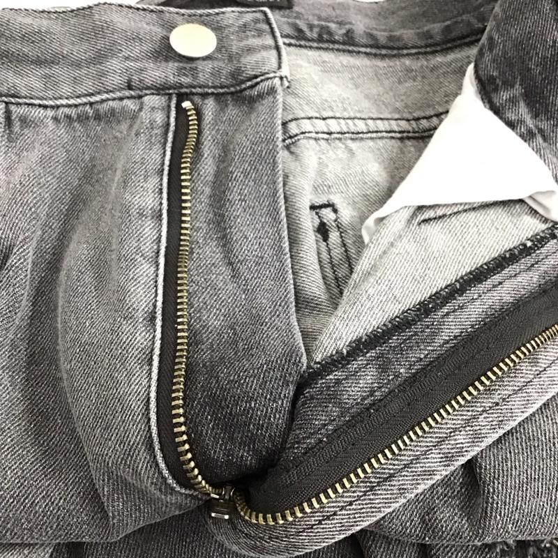 ヘザー Heather パンツ デニム、ジーンズ デニムパンツ ワイドパンツ カジュアルパンツ M ダメージ加工 ダークグレー / ダークグレー / レディース USED 古着 中古 10157039