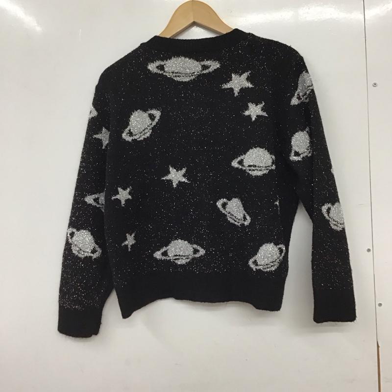 ザラ ZARA カーディガン 長袖 長袖カーディガン 前ボタン ニットカーディガン L ロゴ、文字 黒 / ブラック / black レディース USED 古着 中古 10157043