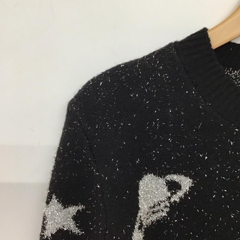 ザラ ZARA カーディガン 長袖 長袖カーディガン 前ボタン ニットカーディガン L ロゴ、文字 黒 / ブラック / black レディース USED 古着 中古 10157043