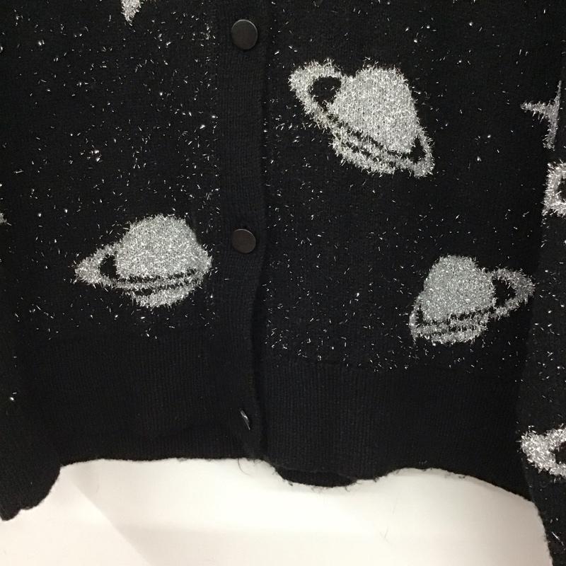 ザラ ZARA カーディガン 長袖 長袖カーディガン 前ボタン ニットカーディガン L ロゴ、文字 黒 / ブラック / black レディース USED 古着 中古 10157043