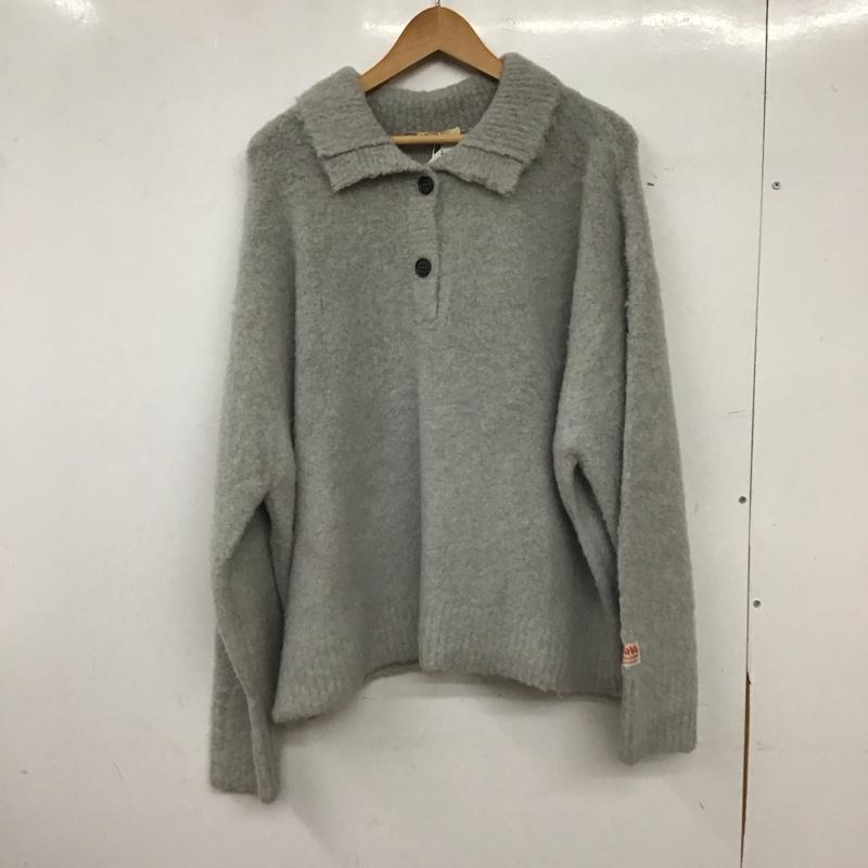 ジャバ Java ニット、セーター 長袖 長袖ニット セーター カラーニット L 無地 灰 / グレー / gray レディース USED 古着 中古 10157045