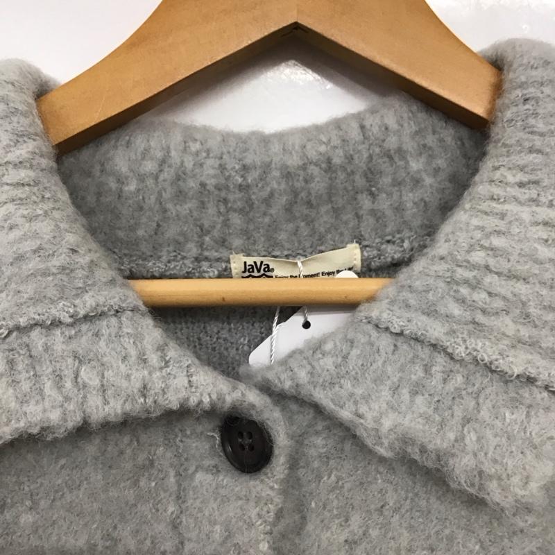 ジャバ Java ニット、セーター 長袖 長袖ニット セーター カラーニット L 無地 灰 / グレー / gray レディース USED 古着 中古 10157045