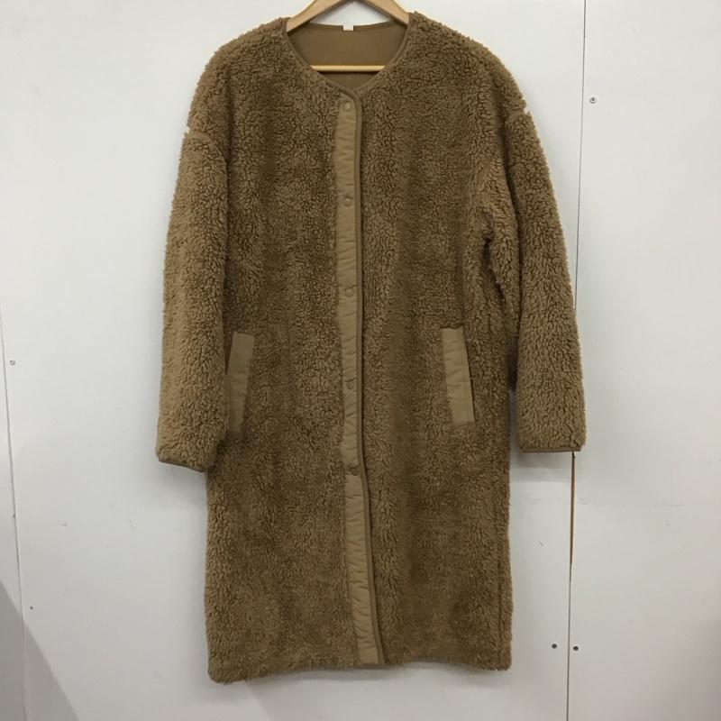 ユニクロ UNIQLO ジャケット、上着 ジャンパー、ブルゾン ボアフリースノーカラーコート M 無地 ベージュ / ベージュ / beige レディース USED 古着 中古 10157046