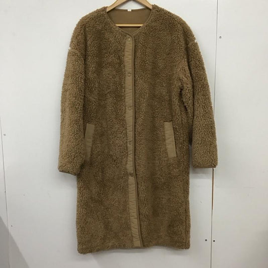 ユニクロ UNIQLO ジャケット、上着 ジャンパー、ブルゾン ボアフリースノーカラーコート M 無地 ベージュ / ベージュ / beige レディース USED 古着 中古 10157046