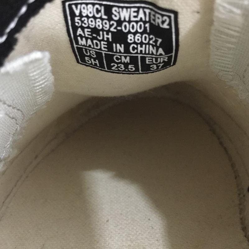 バンズ VANS スリッポン スリッポン V98CL SWEATER2 スニーカー 23.5cm 23.5cm ロゴ、文字 黒 / ブラック / black X 白 / ホワイト / white レディース USED 古着 中古 10157047