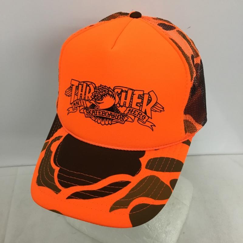 スラッシャー THRASHER 帽子 キャップ ANTIHERO メッシュキャップ ロゴ、文字 橙 / オレンジ / orange メンズ USED 古着 中古 10157049