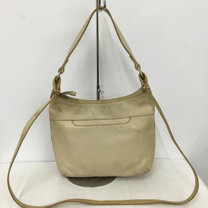 ゲンテン genten ショルダーバッグ ショルダーバッグ レザー 花 ハンドバッグ 2way ロゴ、文字 アイボリー / アイボリー / レディース USED 古着 中古 10157051