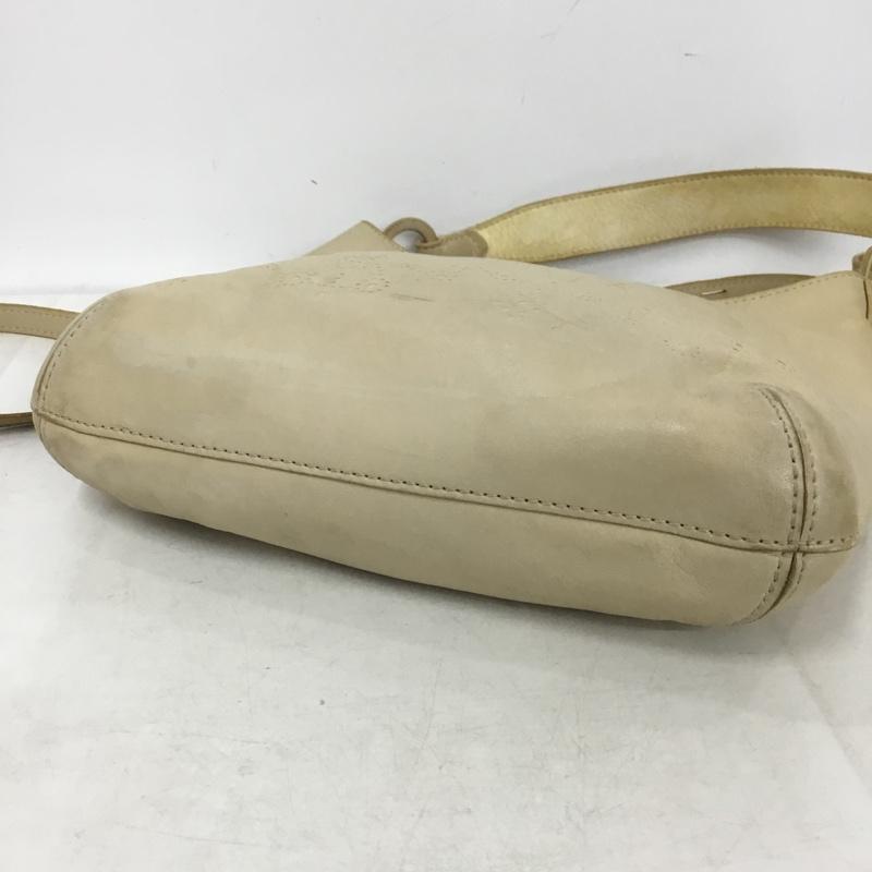 ゲンテン genten ショルダーバッグ ショルダーバッグ レザー 花 ハンドバッグ 2way ロゴ、文字 アイボリー / アイボリー / レディース USED 古着 中古 10157051