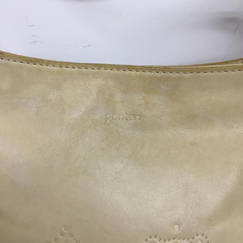 ゲンテン genten ショルダーバッグ ショルダーバッグ レザー 花 ハンドバッグ 2way ロゴ、文字 アイボリー / アイボリー / レディース USED 古着 中古 10157051